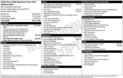 New 2026 Ram 2500 Big Horn Crew Cab for sale #O6T237559 - photo 2