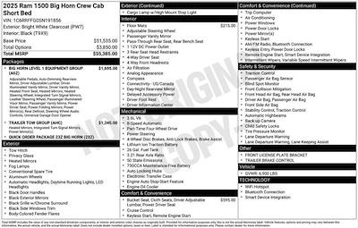 New 2025 Ram 1500 Big Horn Crew Cab 4x4 Pickup for sale #Y5T191856 - photo 2
