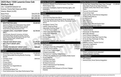 New 2025 Ram 1500 Laramie Crew Cab 4x4 Pickup for sale #Y5T630125X - photo 2