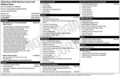 New 2026 Ram 2500 Big Horn Crew Cab 4x4 Pickup for sale #Y6T183484 - photo 2