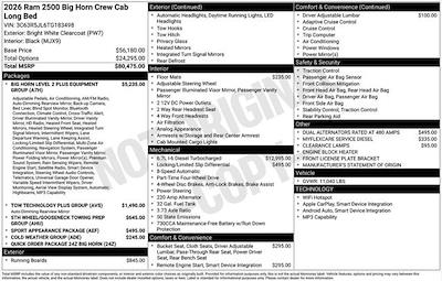 New 2026 Ram 2500 Big Horn Crew Cab 4x4 Pickup for sale #Y6T183498 - photo 2