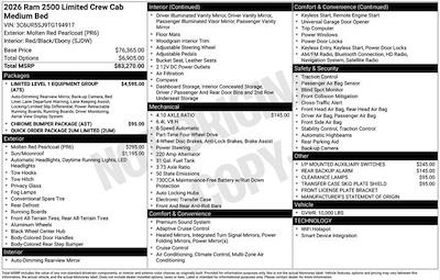 New 2026 Ram 2500 Limited Crew Cab 4x4 Pickup for sale #Y6T194917 - photo 2