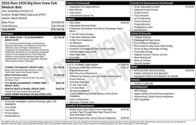 New 2026 Ram 2500 Big Horn Crew Cab 4x4 Pickup for sale #Y6T203127 - photo 2