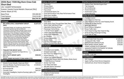 New 2026 Ram 1500 Big Horn Crew Cab 4x4 Pickup for sale #Y6T220455 - photo 2