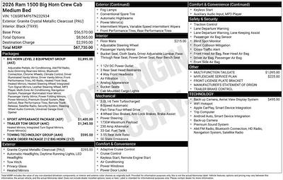 New 2026 Ram 1500 Big Horn Crew Cab for sale #Y6T232934 - photo 2