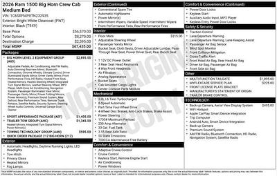 New 2026 Ram 1500 Big Horn Crew Cab for sale #Y6T232935 - photo 2