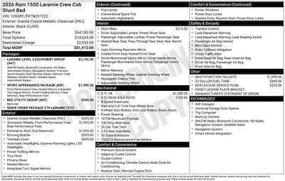 New 2026 Ram 1500 Laramie Crew Cab for sale #Y6T257322 - photo 2