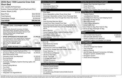 New 2026 Ram 1500 Laramie Crew Cab 4x4 Pickup for sale #Y6T257324 - photo 2