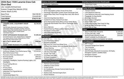 New 2026 Ram 1500 Laramie Crew Cab 4x4 Pickup for sale #Y6T257325 - photo 2
