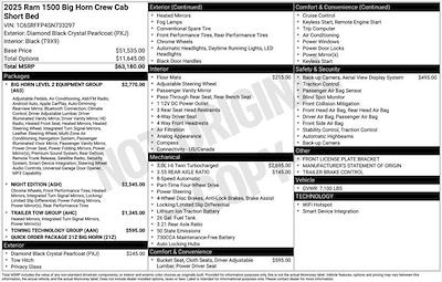 New 2025 Ram 1500 Big Horn Crew Cab 4x4 Pickup for sale #J4647 - photo 1