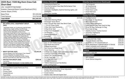 New 2025 Ram 1500 Big Horn Crew Cab 4x4 Pickup for sale #J4947 - photo 1