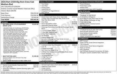 New 2026 Ram 2500 Big Horn Crew Cab 4x4 Pickup for sale #J5132 - photo 1