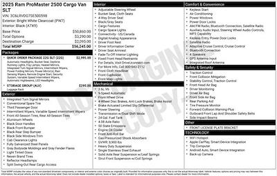 New 2025 Ram ProMaster 2500 High Roof Empty Cargo Van for sale #J5257 - photo 1