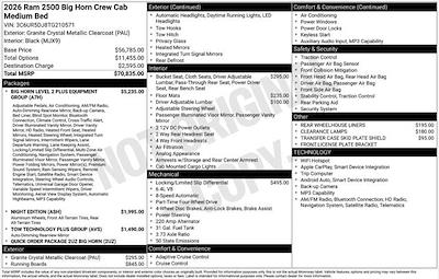 New 2026 Ram 2500 Big Horn Crew Cab for sale #J5260 - photo 1