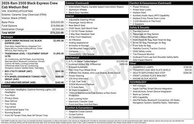 New 2026 Ram 2500 Tradesman Crew Cab for sale #J5266 - photo 1