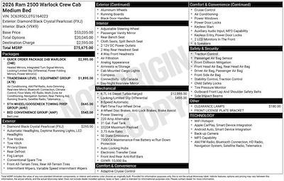 New 2026 Ram 2500 Warlock Crew Cab for sale #J5329 - photo 1