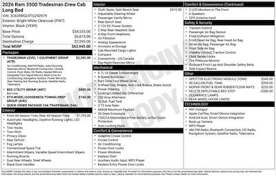 New 2026 Ram 3500 Tradesman Crew Cab for sale #J5457 - photo 1