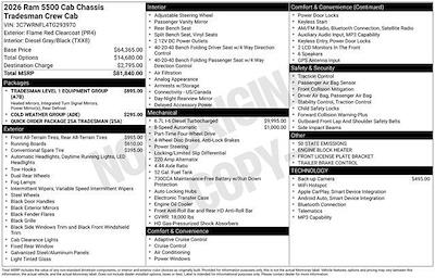 New 2026 Ram 5500 Crew Cab 84 CA Cab Chassis for sale #26421 - photo 2