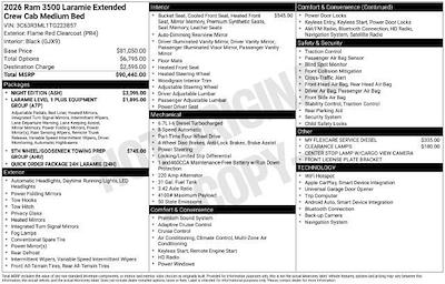 New 2026 Ram 3500 Laramie Mega Cab for sale #26758 - photo 2