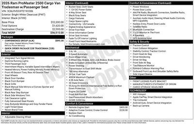 New 2026 Ram ProMaster 2500 High Roof Empty Cargo Van for sale #C36256 - photo 2