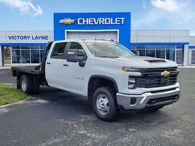 New 2025 Chevrolet Silverado 3500 Work Truck Crew Cab 4WD 9' 4" CM Truck Beds Steel Flatbed Truck with Gooseneck Hitch for sale #S25358 - photo 1