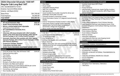2026 Chevrolet Silverado 1500 Regular Cab 4WD Pickup for sale #26T181 - photo 1