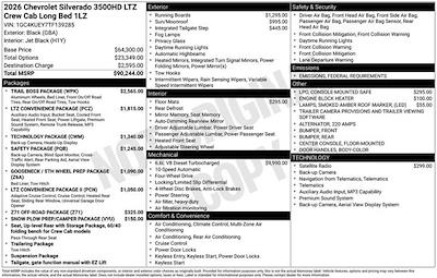 2026 Chevrolet Silverado 3500 Crew Cab 4WD Pickup for sale #26T281 - photo 1