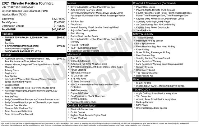Used 2021 Chrysler Pacifica - photo 9