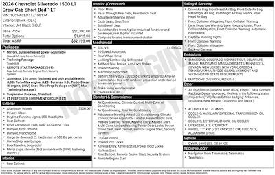 New 2026 Chevrolet Silverado 1500 LT Crew Cab Pickup for sale #264079 - photo 2