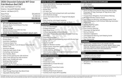 2026 Chevrolet Colorado Crew Cab RWD Pickup for sale #264126 - photo 2