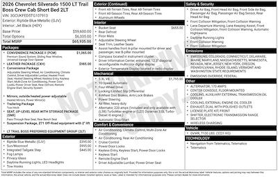 New 2026 Chevrolet Silverado 1500 LT Crew Cab 4x4 Pickup for sale #264361 - photo 1