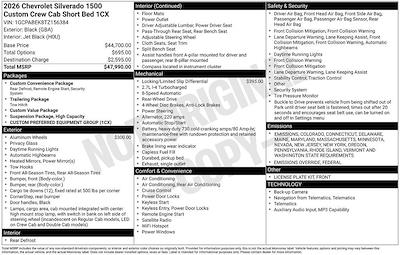 New 2026 Chevrolet Silverado 1500 Custom Crew Cab for sale #264695 - photo 2