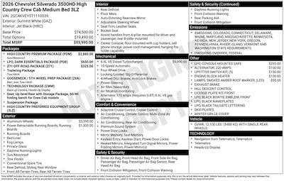 New 2026 Chevrolet Silverado 3500 High Country Crew Cab 4WD Pickup for sale #264949 - photo 2