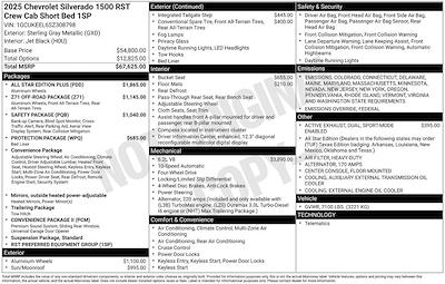 New 2025 Chevrolet Silverado 1500 RST Crew Cab 4WD Pickup for sale #264954 - photo 2