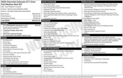 New 2026 Chevrolet Colorado Z71 Crew Cab for sale #264961 - photo 2