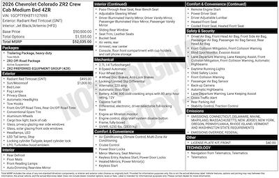 New 2026 Chevrolet Colorado ZR2 Crew Cab 4WD Pickup for sale #264964 - photo 1