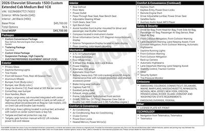 New 2026 Chevrolet Silverado 1500 Custom Double Cab 4WD Pickup for sale #264965 - photo 2