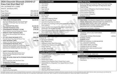New 2026 Chevrolet Silverado 2500 LT Crew Cab 4WD Pickup for sale #265017 - photo 2