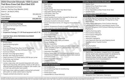 New 2026 Chevrolet Silverado 1500 Custom Crew Cab 4WD Pickup for sale #265027 - photo 2
