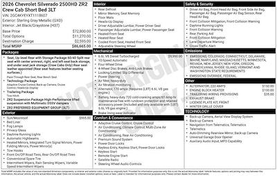 New 2026 Chevrolet Silverado 2500 ZR2 Crew Cab for sale #265193 - photo 2