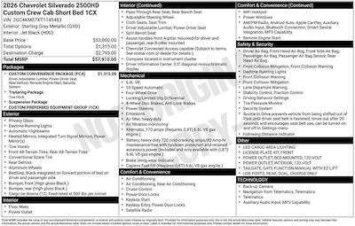 New 2026 Chevrolet Silverado 2500 Custom Crew Cab for sale #265571 - photo 2