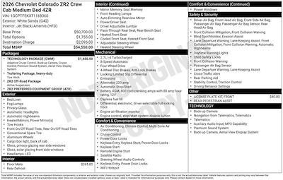 New 2026 Chevrolet Colorado ZR2 Crew Cab for sale #265583 - photo 2