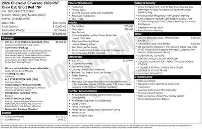 New 2026 Chevrolet Silverado 1500 RST Crew Cab for sale #265793 - photo 2