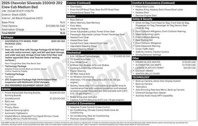 New 2026 Chevrolet Silverado 2500 ZR2 Crew Cab for sale #265807 - photo 2