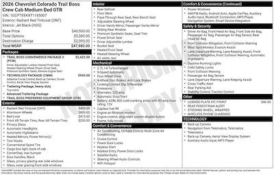 New 2026 Chevrolet Colorado Trail Boss Crew Cab for sale #266314 - photo 2