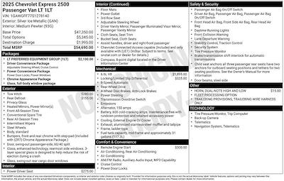 New 2025 Chevrolet Express 2500 LT Passenger Van for sale #CN55634 - photo 2