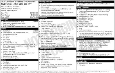 New 2026 Chevrolet Silverado 2500 Work Truck Double Cab SRW Pickup for sale #CN64634 - photo 1