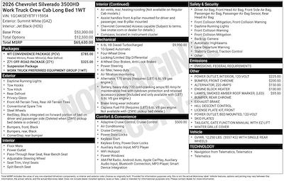 2026 Chevrolet Silverado 3500 Crew Cab 4WD Pickup for sale #CN64891 - photo 1