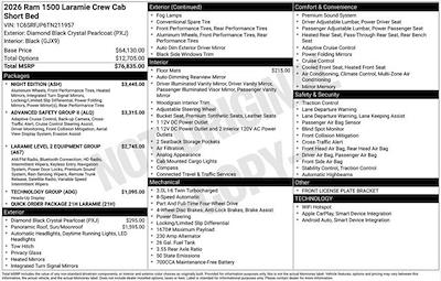 New 2026 Ram 1500 Laramie Crew Cab 4x4 Pickup for sale #CC3693 - photo 2