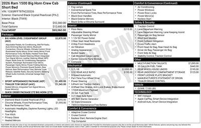 New 2026 Ram 1500 Big Horn Crew Cab 4x4 Pickup for sale #CC3703 - photo 2
